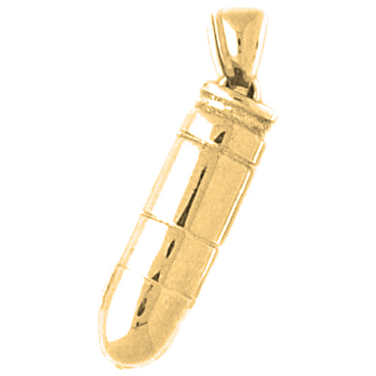 Yellow Gold-plated Silver 3D Bullet Pendant