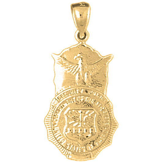 Yellow Gold-plated Silver Air Force Badge Pendant