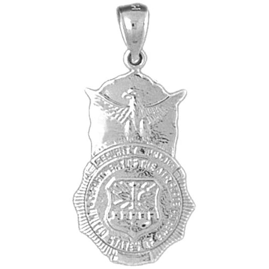 Sterling Silver Air Force Badge Pendant