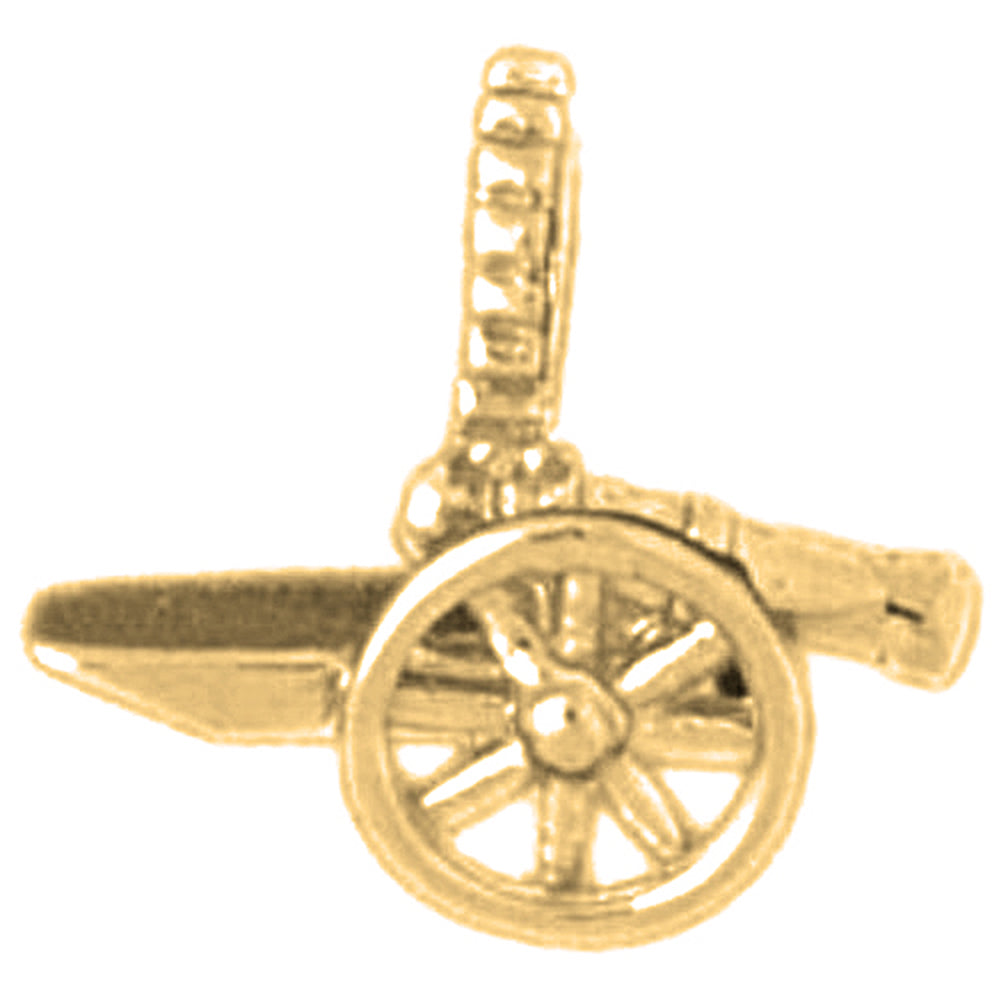 Yellow Gold-plated Silver Canon Pendant