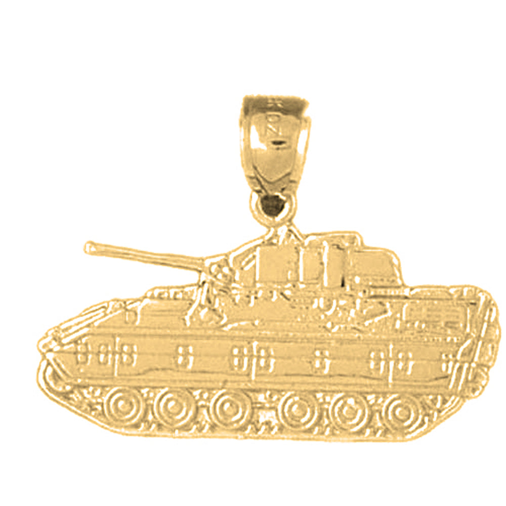 Yellow Gold-plated Silver Tank Pendant