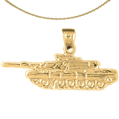 Sterling Silver Tank Pendant (Rhodium or Yellow Gold-plated)