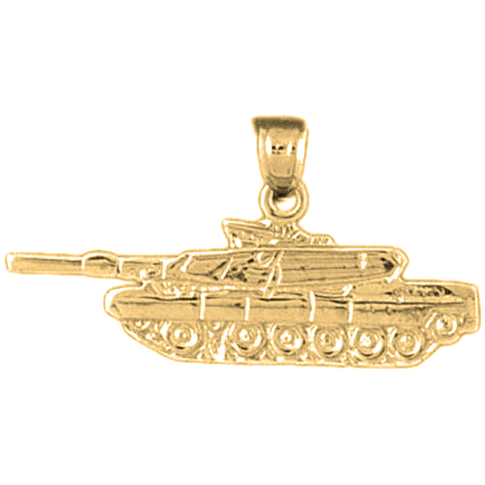 Yellow Gold-plated Silver Tank Pendant