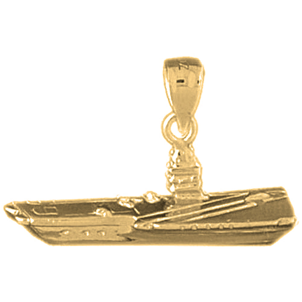 Yellow Gold-plated Silver Submarine Pendant