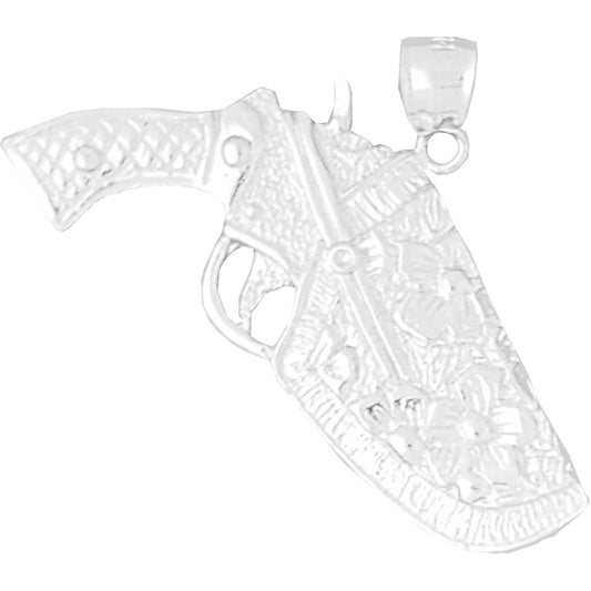 Sterling Silver Gun In Holdster Pendant