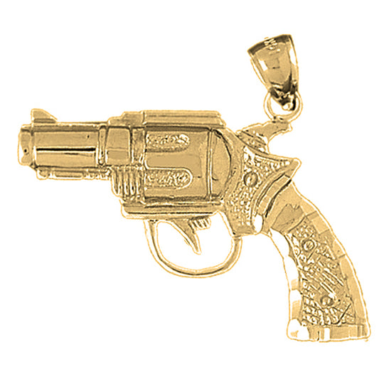 10K, 14K or 18K Gold Revolver Gun Pendant