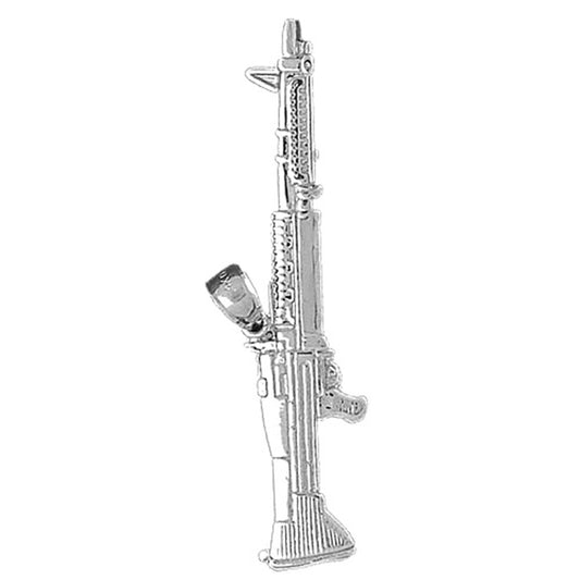 Sterling Silver M-16 Rifle Pendant