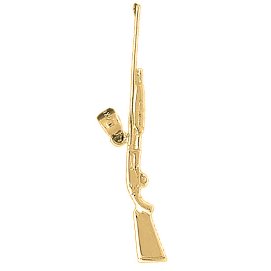 10K, 14K or 18K Gold Rifle Pendant