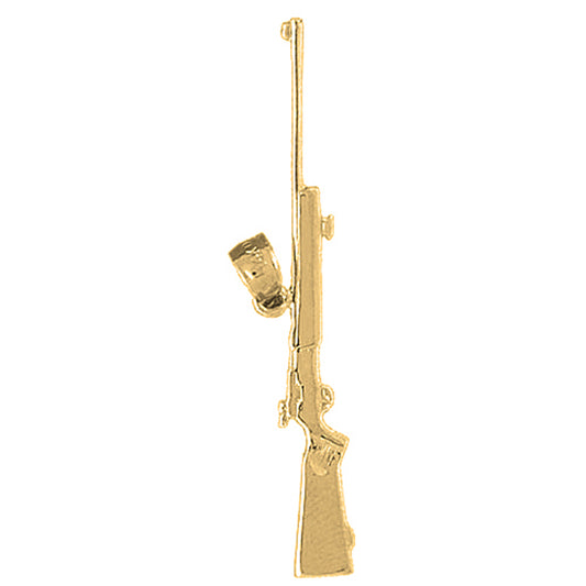 Yellow Gold-plated Silver Rifle Pendant