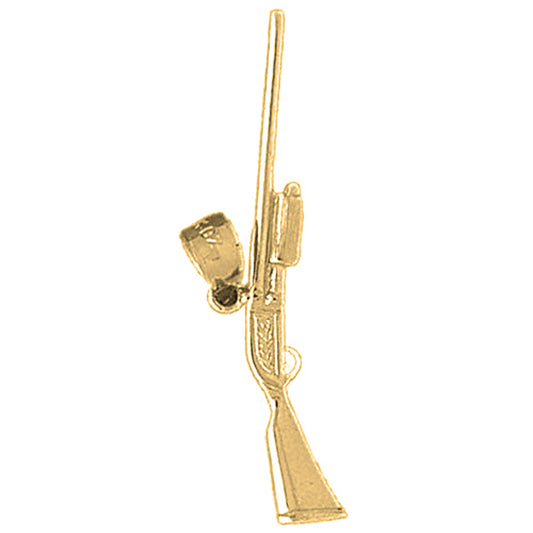 Yellow Gold-plated Silver Rifle Pendant