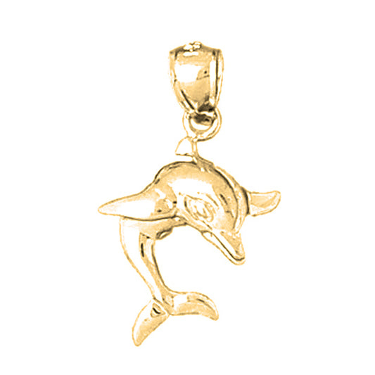 Yellow Gold-plated Silver Dolphin Pendant