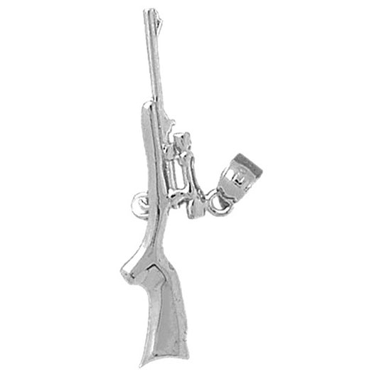 Sterling Silver 3D Rifle Pendant
