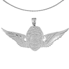 Sterling Silver Tucson Police Pendant (Rhodium or Yellow Gold-plated)
