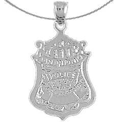 Sterling Silver San Antonio Police Pendant (Rhodium or Yellow Gold-plated)