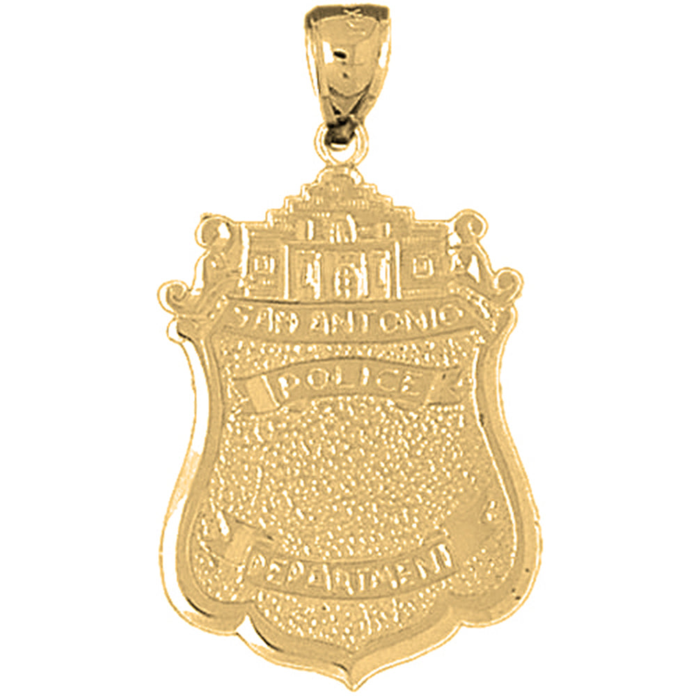 Yellow Gold-plated Silver San Antonio Police Pendant