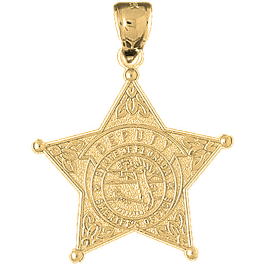 Yellow Gold-plated Silver State Of Florida Sheriff's Dept Pendant