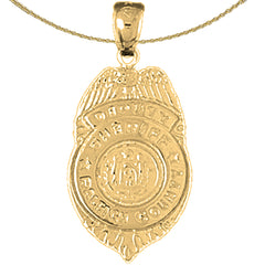 Sterling Silver Raleigh County Pendant (Rhodium or Yellow Gold-plated)