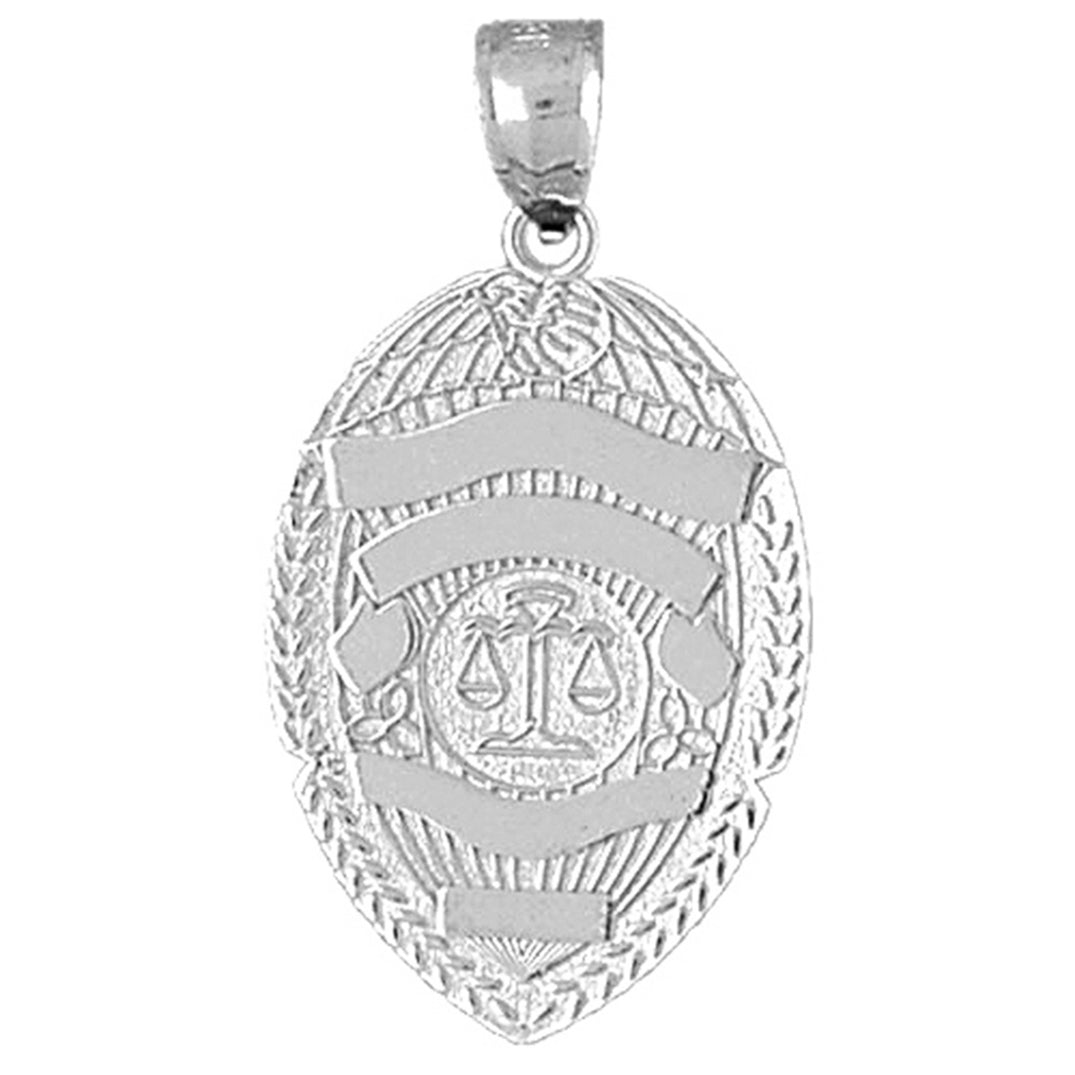 Sterling Silver Badge Pendant