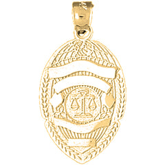 Yellow Gold-plated Silver Badge Pendant