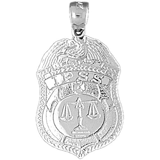 Sterling Silver Ipss Badge Pendant