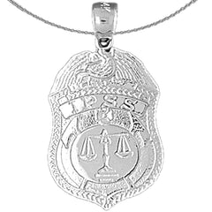 10K, 14K or 18K Gold IPSS Scales of Justice Badge Pendant