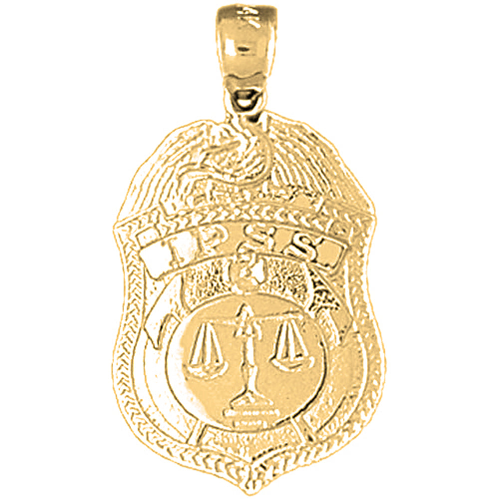 Yellow Gold-plated Silver Ipss Badge Pendant