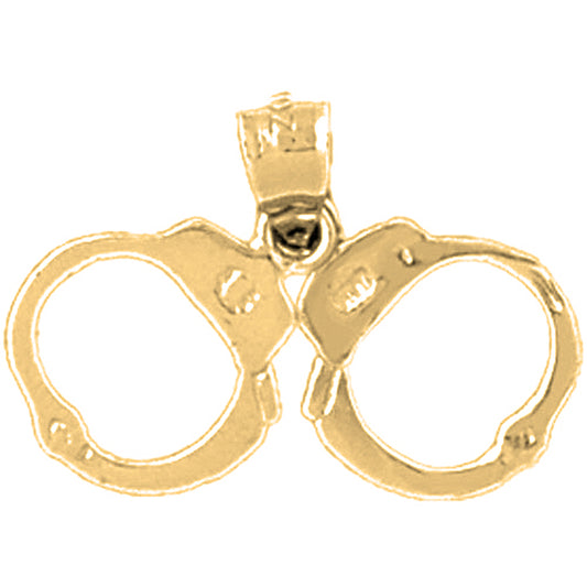 10K, 14K or 18K Gold Handcuffs Pendant