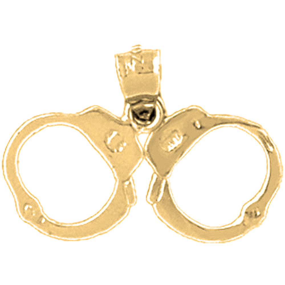 Yellow Gold-plated Silver Handcuffs Pendant