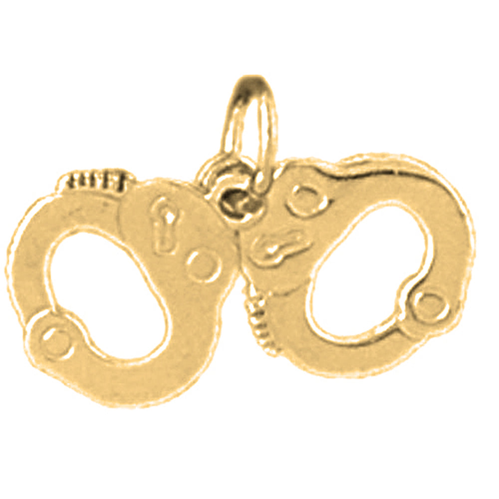 Yellow Gold-plated Silver Handcuffs Pendant