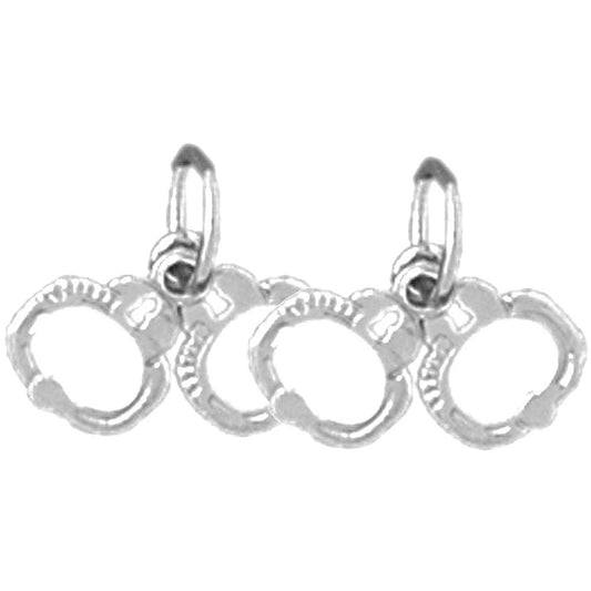 Sterling Silver 11mm Handcuffs Earrings