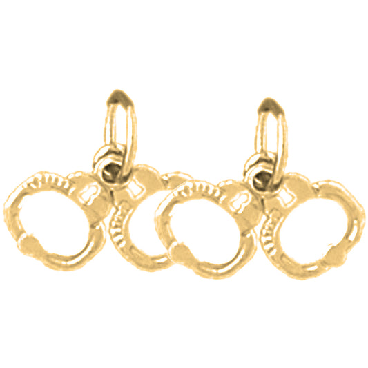 Yellow Gold-plated Silver 11mm Handcuffs Earrings