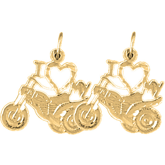 Yellow Gold-plated Silver 10mm Handcuffs Earrings