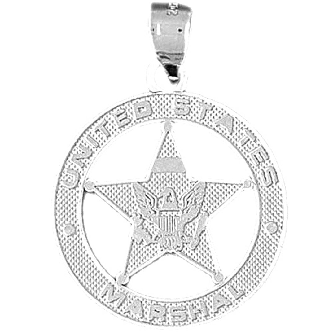 Sterling Silver United States Marshall Pendant