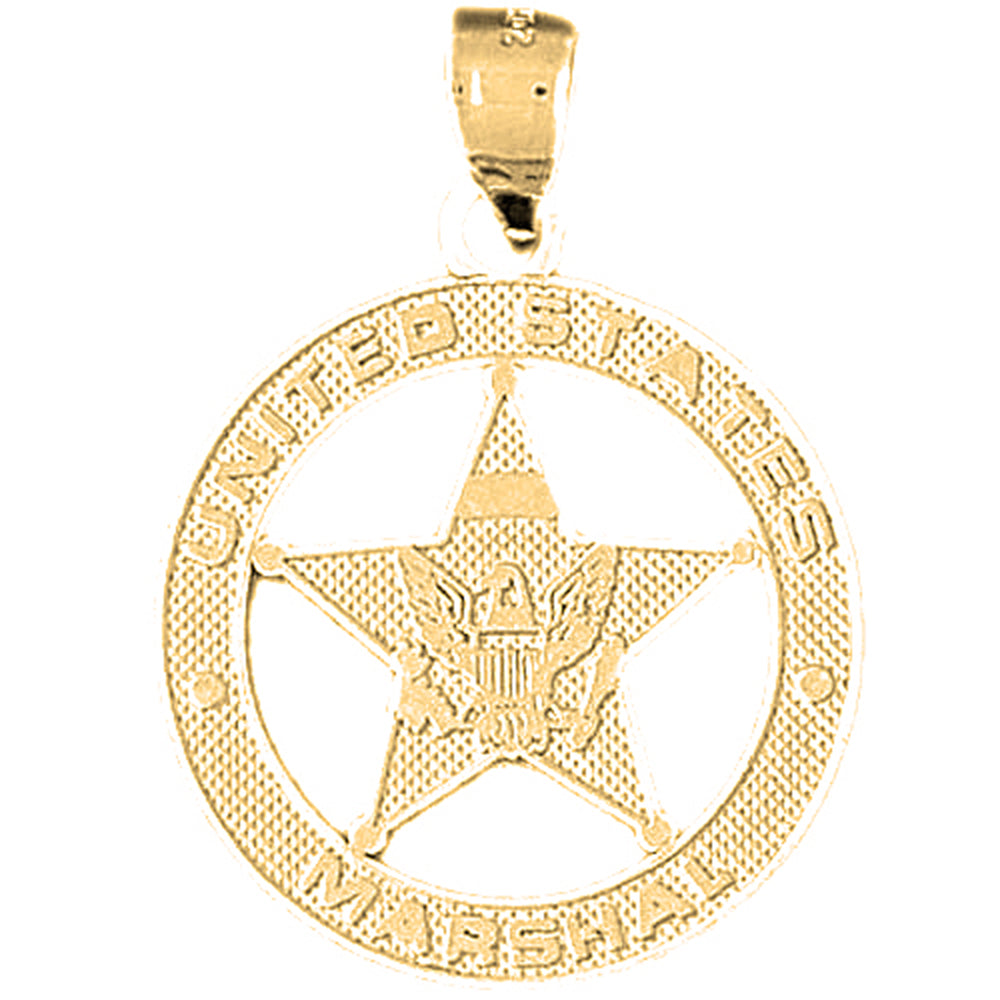Yellow Gold-plated Silver United States Marshall Pendant