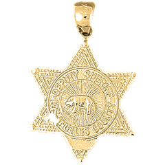 Yellow Gold-plated Silver Los Angeles Deputy Sheriff Pendant
