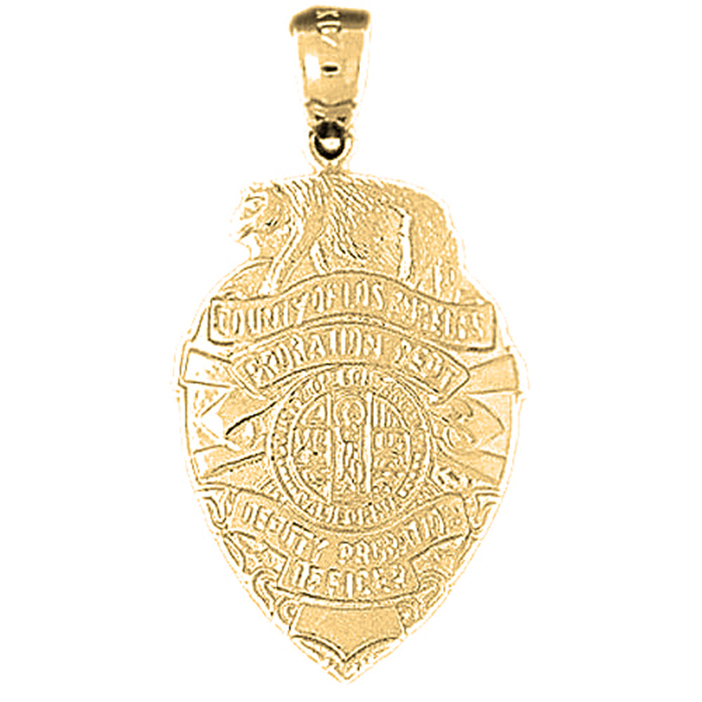 Yellow Gold-plated Silver County Of Los Angeles Pendant