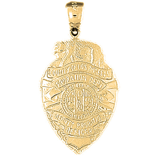 Yellow Gold-plated Silver County Of Los Angeles Pendant