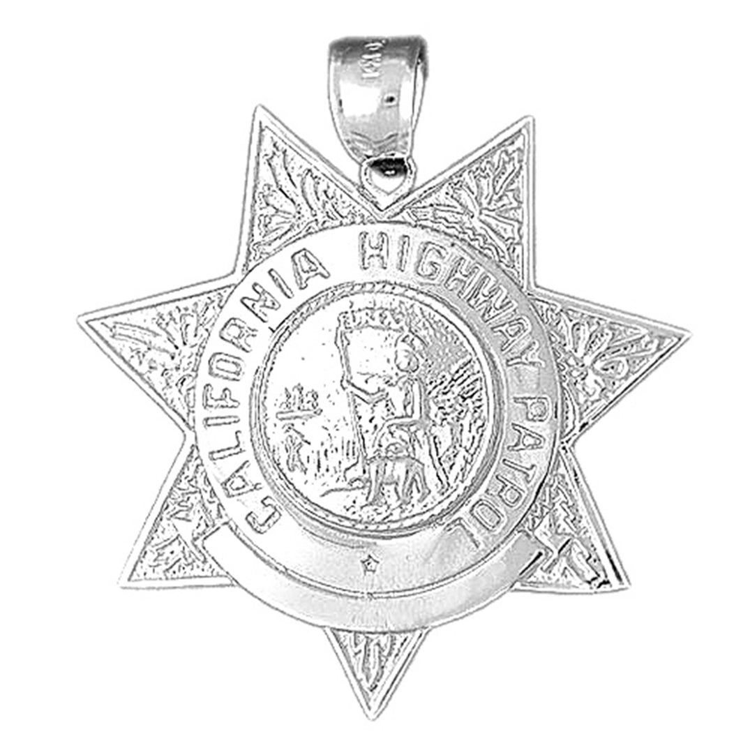 Sterling Silver California Highway Patrol Pendant