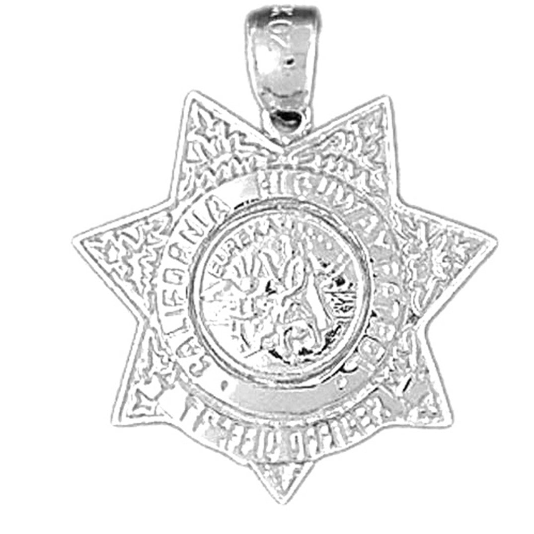 Sterling Silver California Highway Patrol Pendant