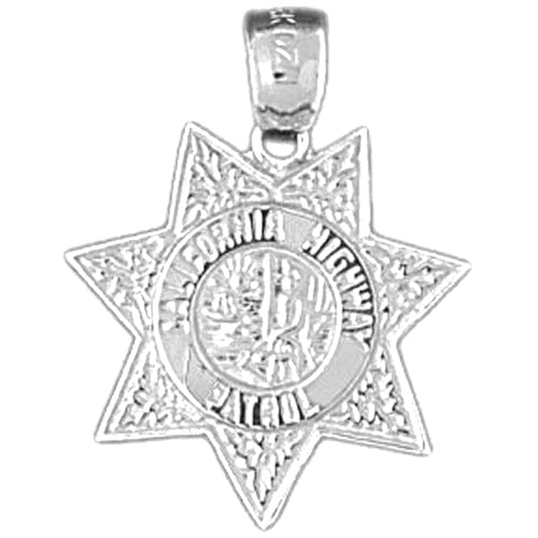 Sterling Silver California Highway Patrol Pendant