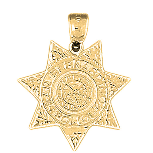 Yellow Gold-plated Silver San Bernadino Police Pendant