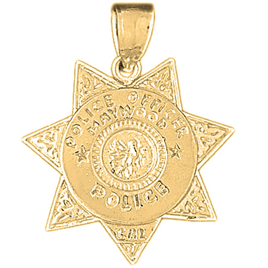 Yellow Gold-plated Silver Maywood Police Pendant