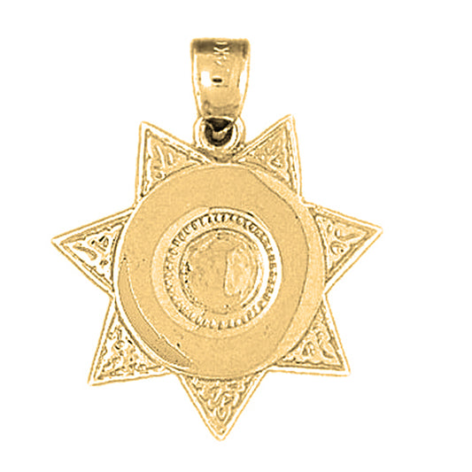 Yellow Gold-plated Silver Badge Pendant