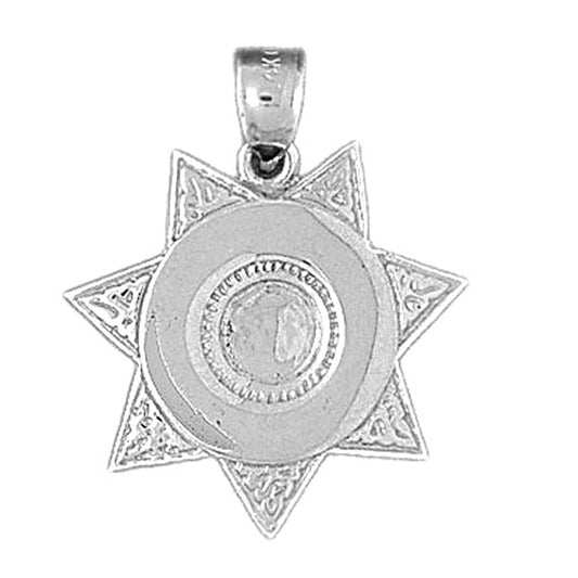 Sterling Silver Badge Pendant