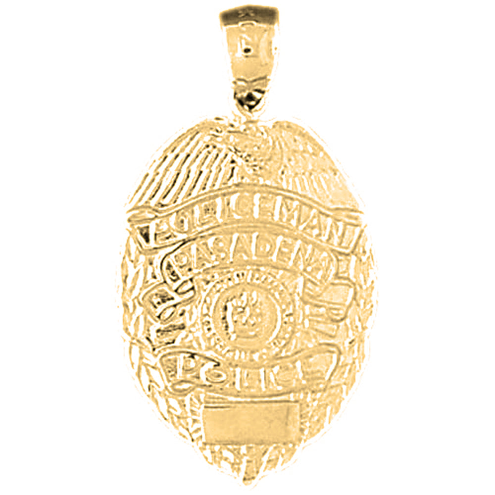 Yellow Gold-plated Silver Pasadena Police Pendant