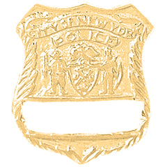 Yellow Gold-plated Silver New York Police Pendant