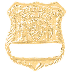 Colgante de plata de ley de la policía de Nueva York (bañado en rodio o oro amarillo)