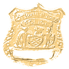 Yellow Gold-plated Silver New York Police Pendant