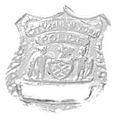 Colgante de plata de ley de la policía de Nueva York (bañado en rodio o oro amarillo)