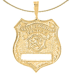 Anhänger „New York Police“ aus Sterlingsilber (rhodiniert oder gelbvergoldet)